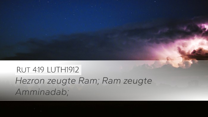 Rut 4:19 LUTH1912 Desktop Wallpaper - Hezron zeugte Ram; Ram zeugte - Desktop Bible Verse Wallpaper
