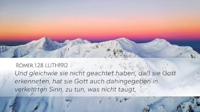 Römer 1:28 LUTH1912 Bible Verse Image