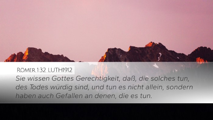 Römer 1:32 LUTH1912 Bible Verse Image