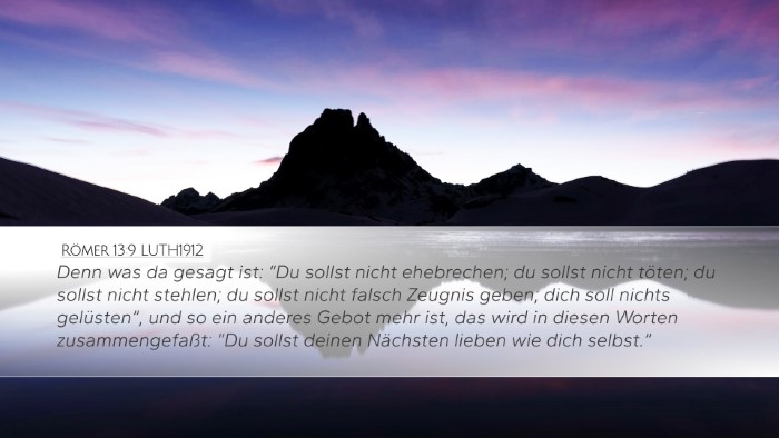 Römer 13:9 LUTH1912 Bible Verse Image