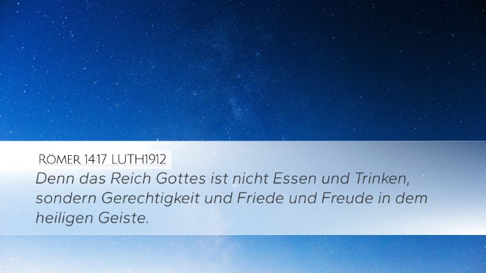 Römer 14:17 LUTH1912 Bible Verse Image