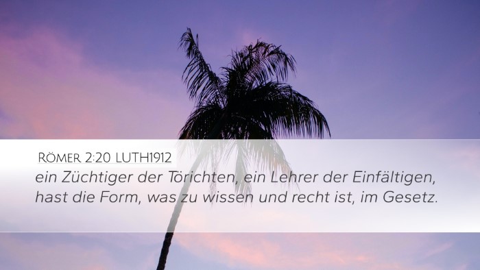 Römer 2:20 LUTH1912 Bible Verse Image