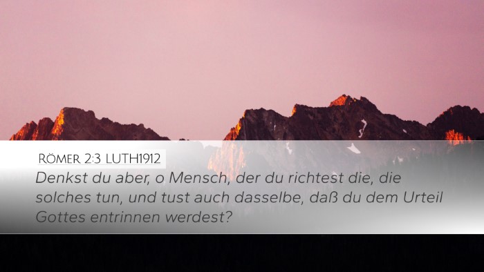 Römer 2:3 LUTH1912 Bible Verse Image