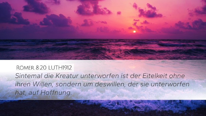 Römer 8:20 LUTH1912 Bible Verse Image
