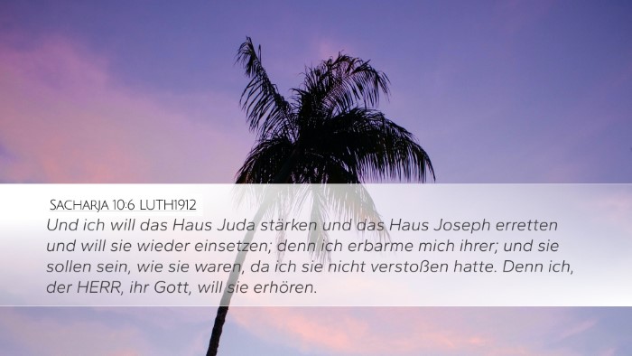 Sacharja 10:6 LUTH1912 Bible Verse Image