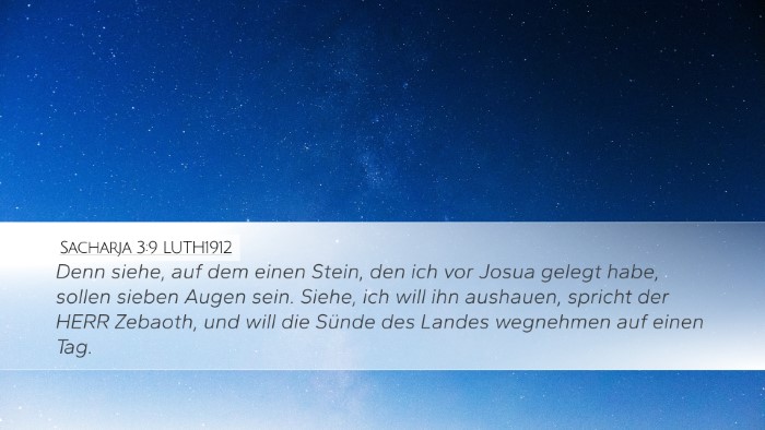 Sacharja 3:9 LUTH1912 Bible Verse Image
