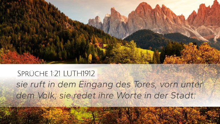 Sprüche 1:21 LUTH1912 Bible Verse Image