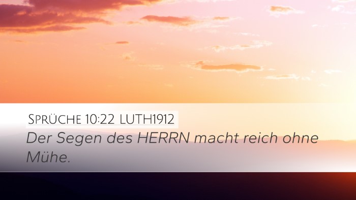 Sprüche 10:22 LUTH1912 Bible Verse Image