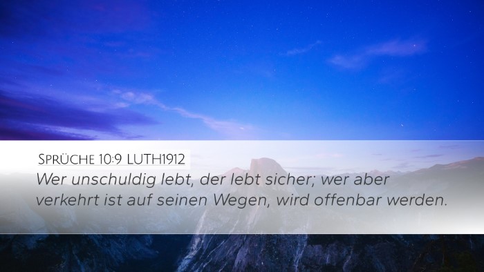 Sprüche 10:9 LUTH1912 Bible Verse Image