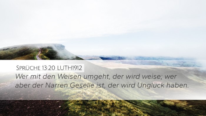 Sprüche 13:20 LUTH1912 Bible Verse Image