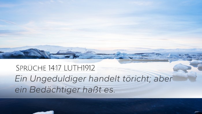Sprüche 14:17 LUTH1912 Bible Verse Image