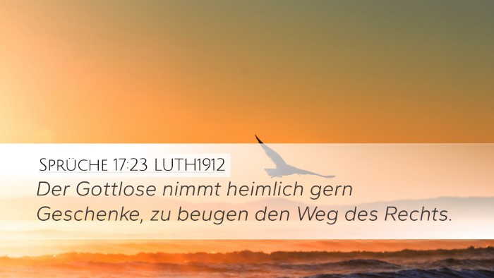Sprüche 17:23 LUTH1912 Bible Verse Image