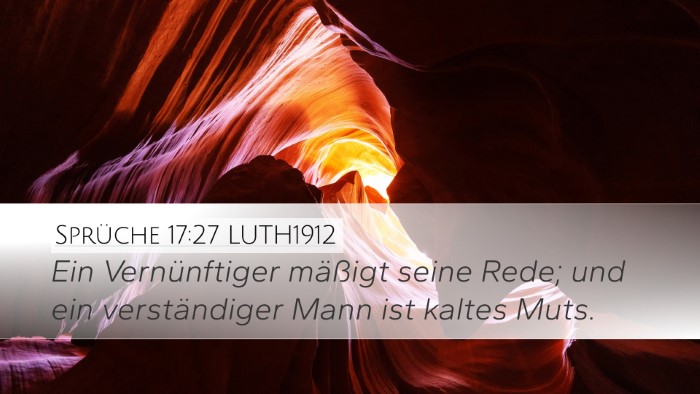 Sprüche 17:27 LUTH1912 Bible Verse Image