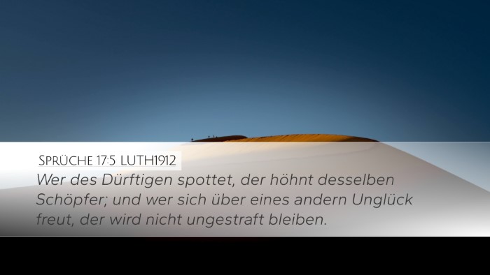 Sprüche 17:5 LUTH1912 Bible Verse Image