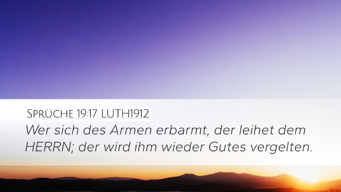 Sprüche 19:17 LUTH1912 Bible Verse Image