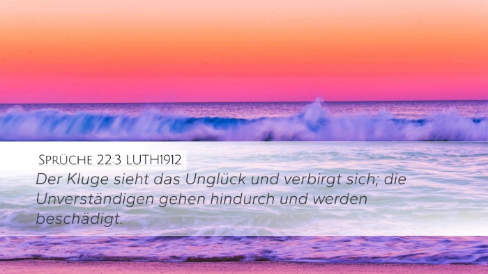 Sprüche 22:3 LUTH1912 Bible Verse Image