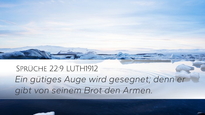 Sprüche 22:9 LUTH1912 Bible Verse Image