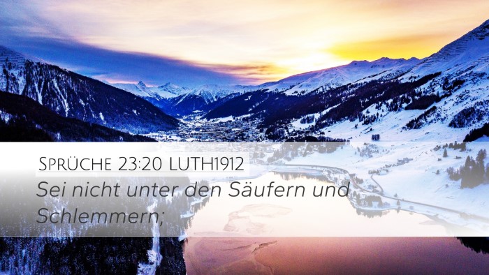 Sprüche 23:20 LUTH1912 Desktop Wallpaper - Sei nicht unter den Säufern und - Desktop Bible Verse Wallpaper