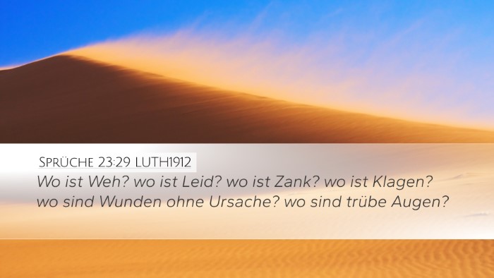 Sprüche 23:29 LUTH1912 Bible Verse Image