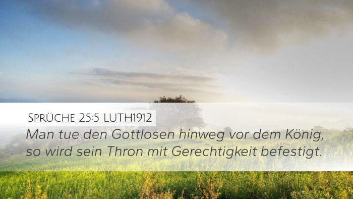 Sprüche 25:5 LUTH1912 Bible Verse Image