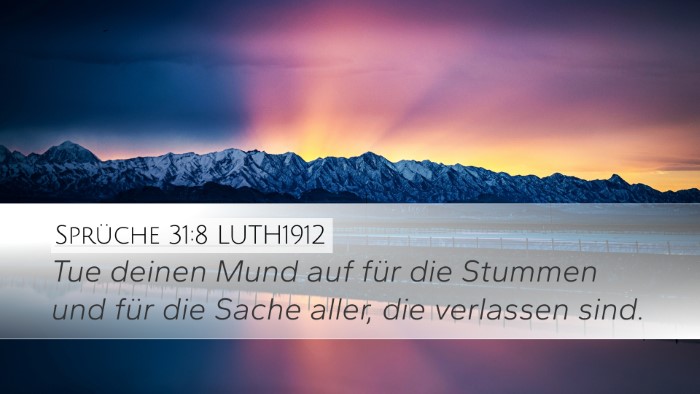 Sprüche 31:8 LUTH1912 Bible Verse Image