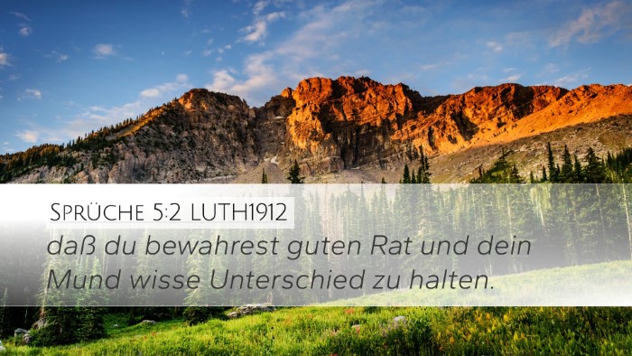 Sprüche 5:2 LUTH1912 Desktop Wallpaper - daß du bewahrest guten Rat und dein Mund wisse - Desktop Bible Verse Wallpaper