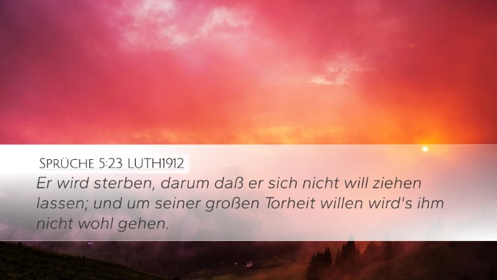 Sprüche 5:23 LUTH1912 Bible Verse Image