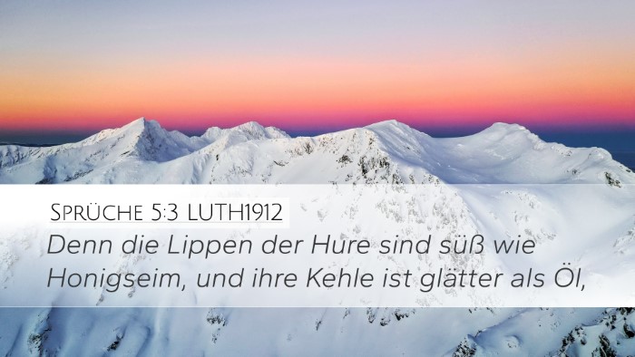 Sprüche 5:3 LUTH1912 Bible Verse Image