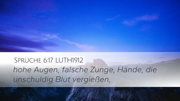 Sprüche 6:17 LUTH1912 Bible Verse Image