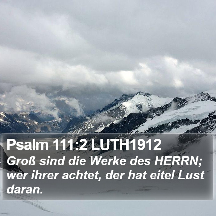Psalm 111:2 LUTH1912 - Groß sind die Werke des HERRN; wer ihrer achtet,