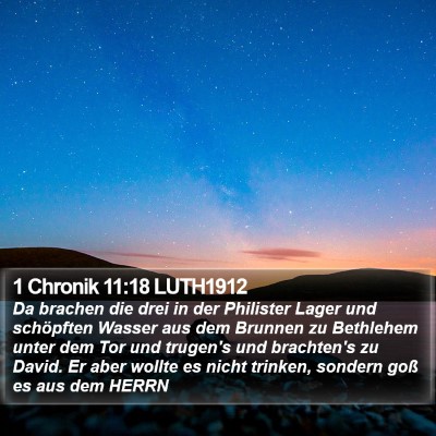 1 Chronik 11:18 LUTH1912 Bible Verse Image