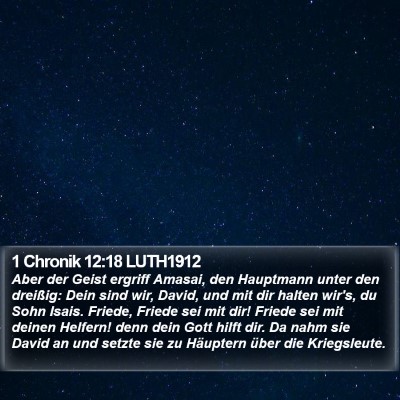 1 Chronik 12:18 LUTH1912 Bible Verse Image