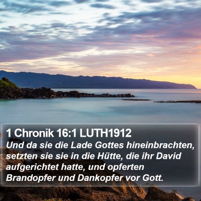 1 Chronik 16:1 LUTH1912 Bible Verse Image