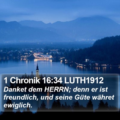 1 Chronik 16:34 LUTH1912 Bible Verse Image