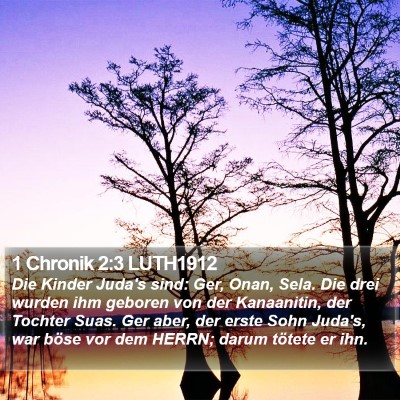 1 Chronik 2:3 LUTH1912 Bible Verse Image