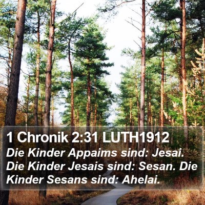 1 Chronik 2:31 LUTH1912 Bible Verse Image