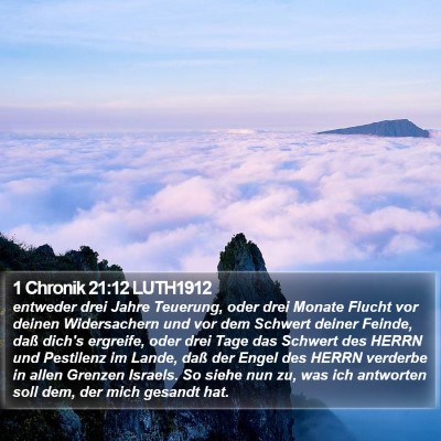 1 Chronik 21:12 LUTH1912 Bible Verse Image