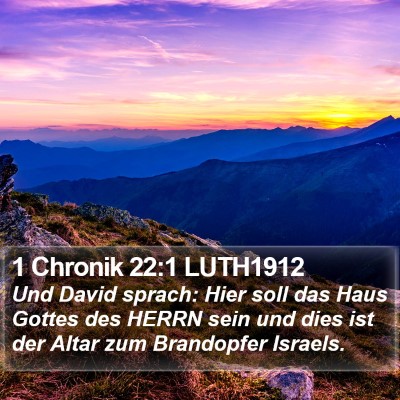 1 Chronik 22:1 LUTH1912 Bible Verse Image