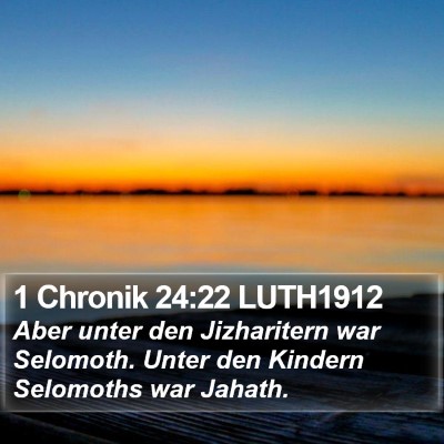 1 Chronik 24:22 LUTH1912 Bible Verse Image