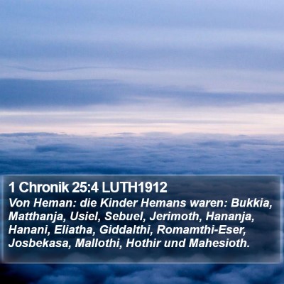 1 Chronik 25:4 LUTH1912 Bible Verse Image