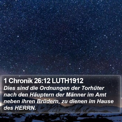 1 Chronik 26:12 LUTH1912 Bible Verse Image