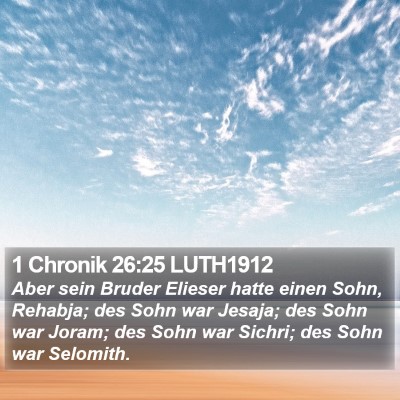1 Chronik 26:25 LUTH1912 Bible Verse Image