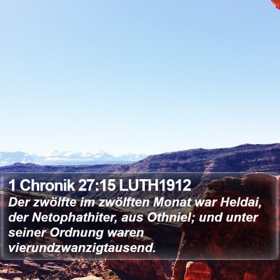 1 Chronik 27:15 LUTH1912 Bible Verse Image