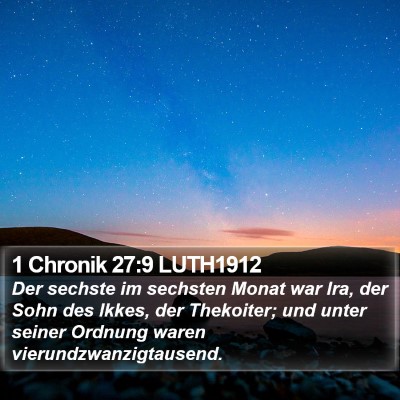 1 Chronik 27:9 LUTH1912 Bible Verse Image