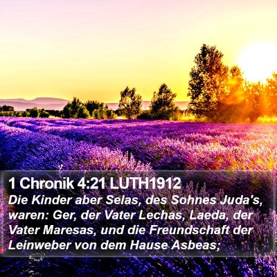 1 Chronik 4:21 LUTH1912 Bible Verse Image