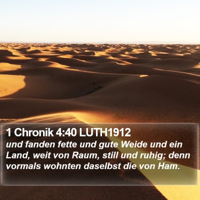 1 Chronik 4:40 LUTH1912 Bible Verse Image