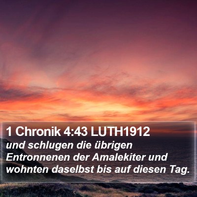 1 Chronik 4:43 LUTH1912 Bible Verse Image