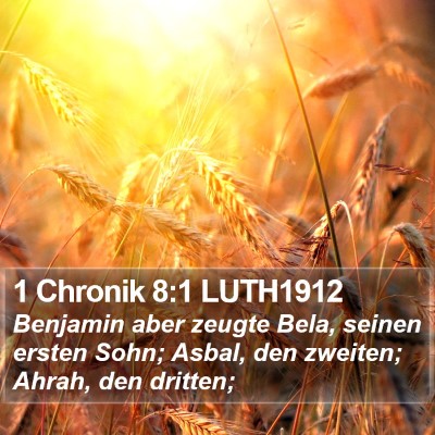1 Chronik 8:1 LUTH1912 Bible Verse Image