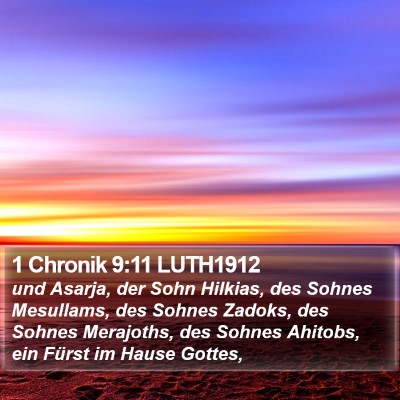 1 Chronik 9:11 LUTH1912 Bible Verse Image