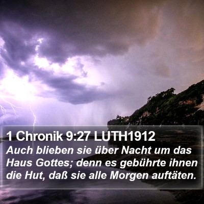 1 Chronik 9:27 LUTH1912 Bible Verse Image